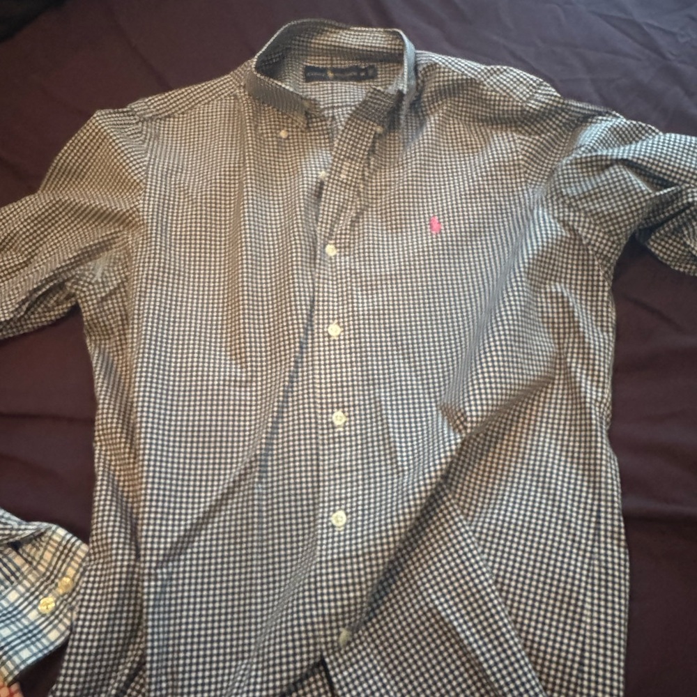 Ralph Lauren Black and White Casual Button Down Shirt